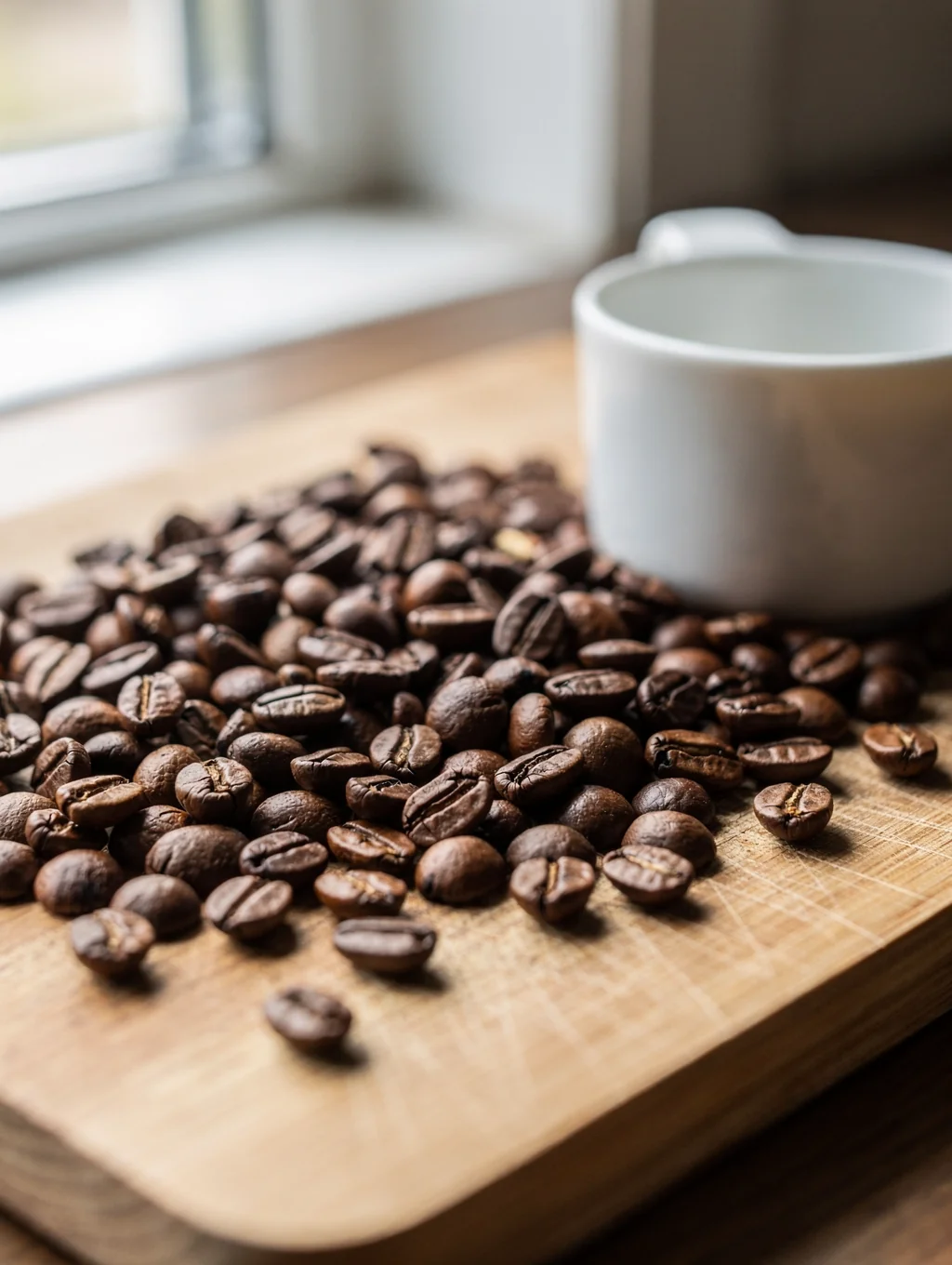 Hand-selected roasted coffee beans up close showing rich texture