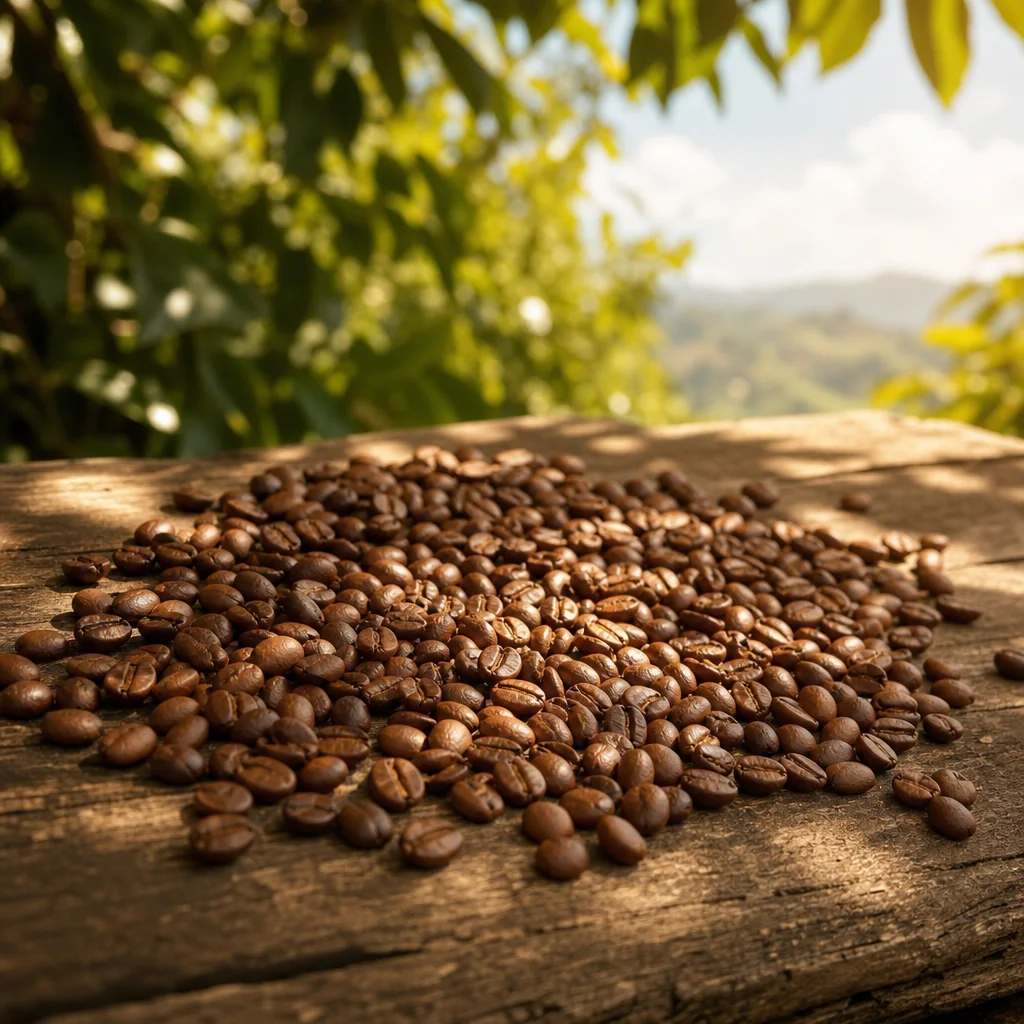 Coarse coffee grinds displaying natural grain and warm golden-brown shades